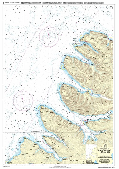 Sjókort nr 45 af Vestfjörðum var gefið út í júní 2023.