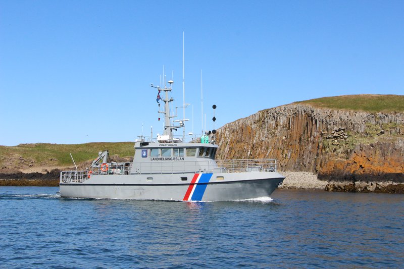 Baldur við mælingar við Hergilsey í Breiðafirði. Mynd/Guðmundur Birkir