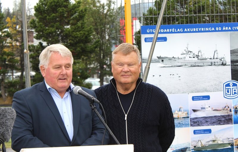 Bræðurnir Kristján Vilhelmsson og Þorsteinn Vilhelmsson sögðu sögur frá fyrstu veiðiferðum sínum.