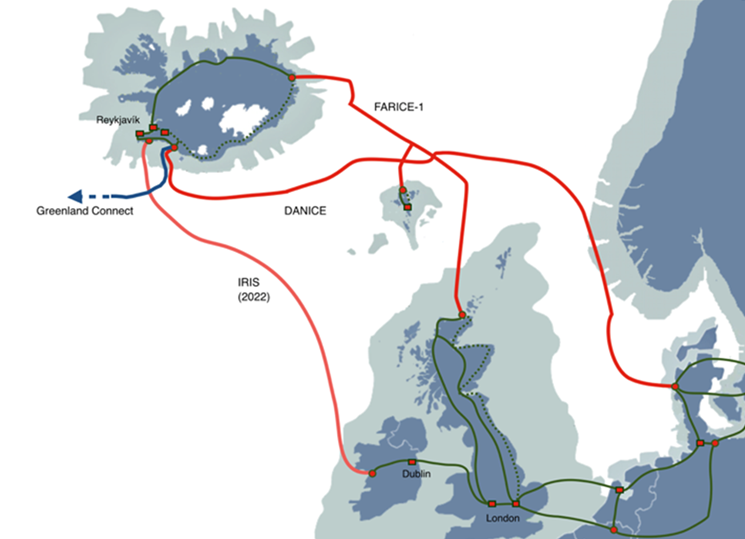 Þrír fjarskiptasæstrengir