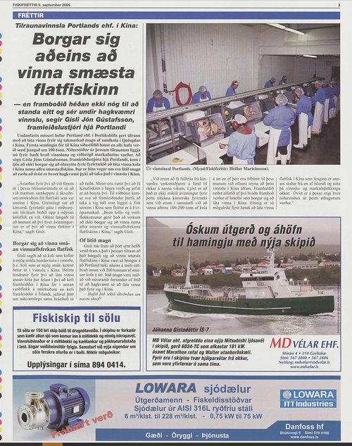 Fiskifréttir 9. september 2005.