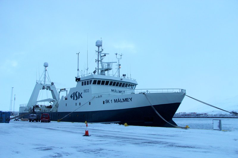 Málmey SK í höfn á Sauðárkróki, nýkomin úr breytingum. (Mynd Berglind Þorsteinsdóttir)